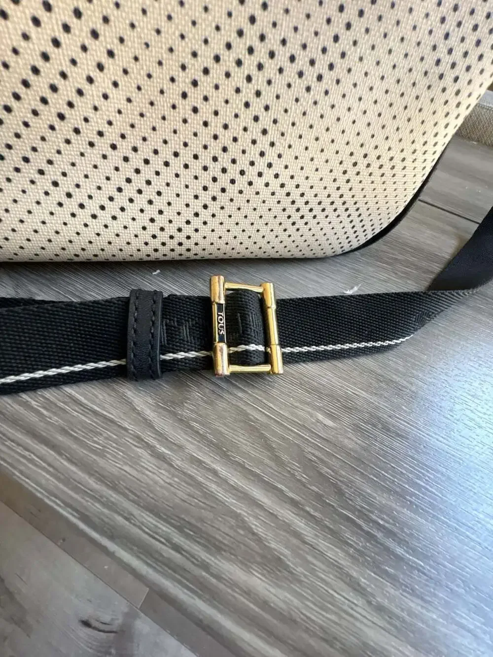 TOUS Perforated Hobo Shoulder Bag with Pink Lining